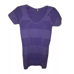 LULULEMON Women's Purple Run Swifty Short Sleeve Stretch Top Shirt Size 6